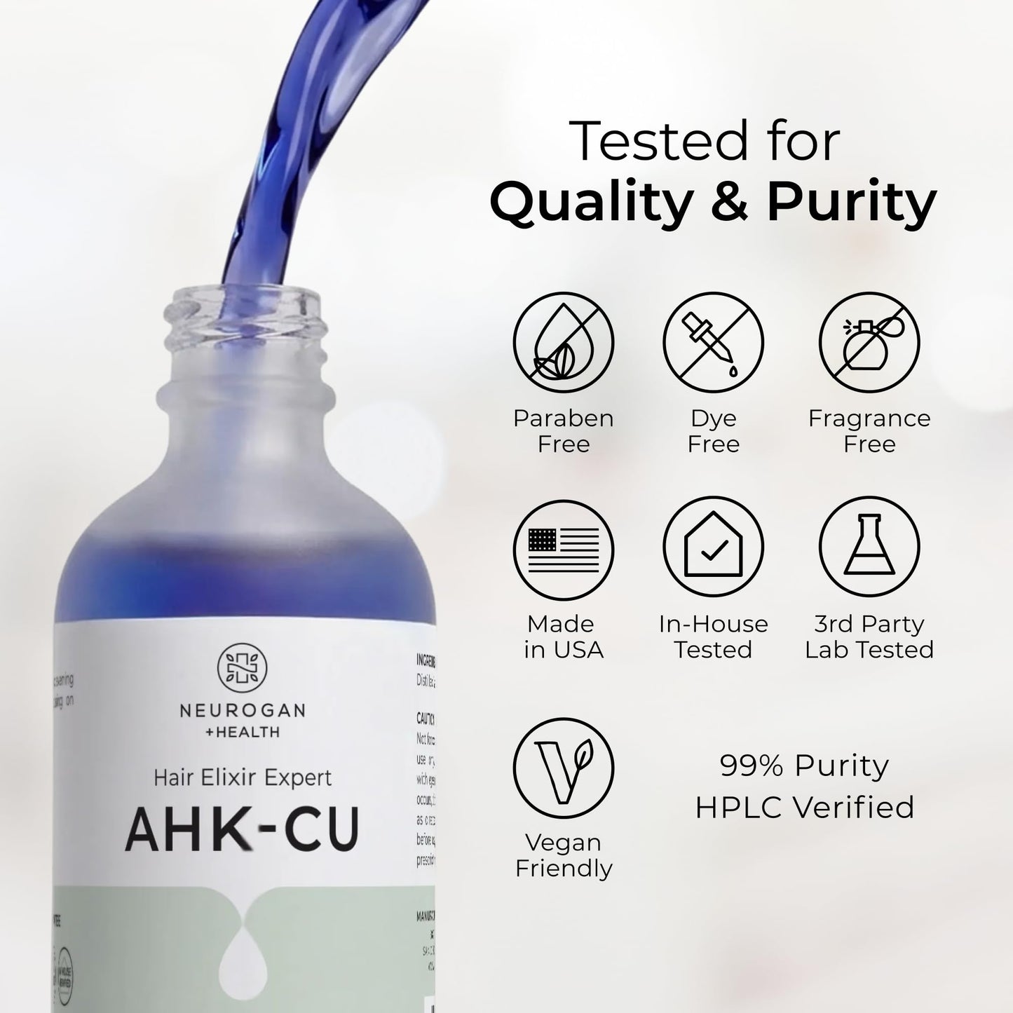 Neurogan AHK-Cu Hair Elixir Expert - Lightweight Copper Peptide Serum Spray for Hair & Scalp Care - Cosmetic Moisturizer Spray, Made in USA2 oz