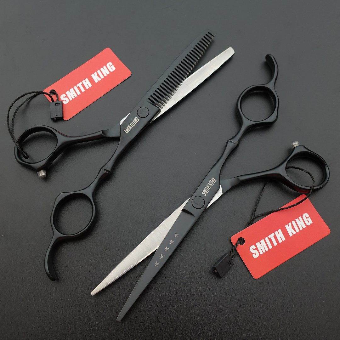 Professional Hair Cutting & Thinning Scissors Set - 6.0 Inches | Black Razor Edge