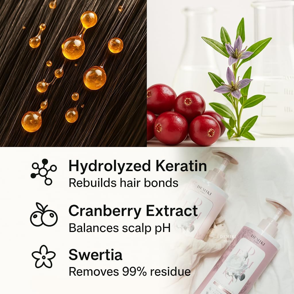 Japanese Shampoo and Conditioner Set for Oily Hair - Sulfate Free, Moisturizing, Rose Scent | 32oz