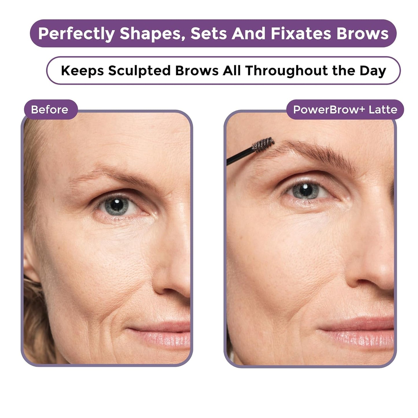 PowerBrow+ Tinted Eyebrow Gel for Mature Women - Defines & Thickens Brows | Natural Dark Brown (Espresso)