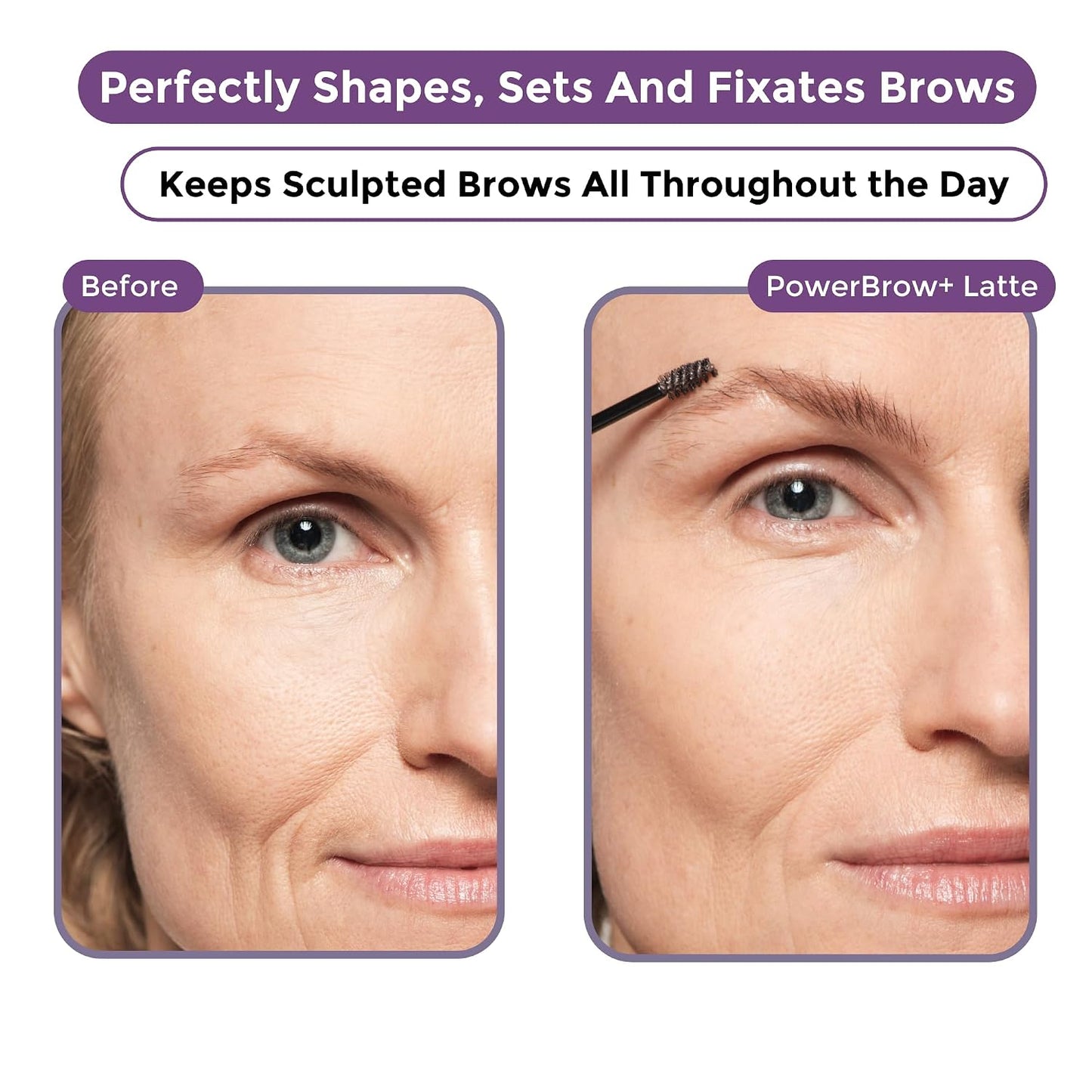PowerBrow+ Tinted Eyebrow Gel for Mature Women - Defines, Fills & Thickens Brows | Natural Color, Long-Lasting - Dark Brown (Espresso)