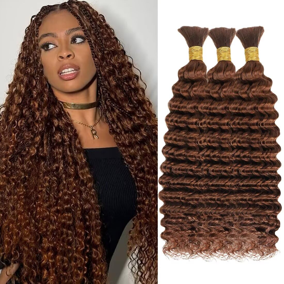 100% Unprocessed Human Hair - #99J Burgundy Curly Braiding Hair Extensions | 14 Inch, 100g, 2 Bundles
