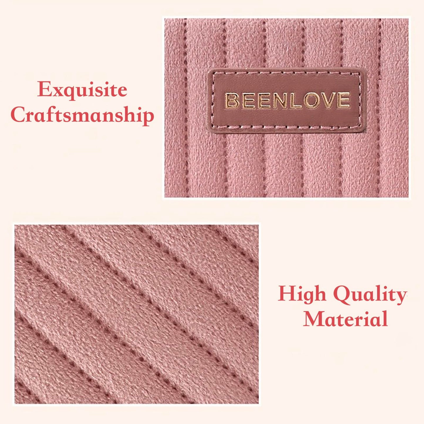 Duleylv Makeup Bag for Purse Small Cosmetic Bag Small Makeup Pouch with Zipper Soft Makeup Organizer Bag for Women Pink