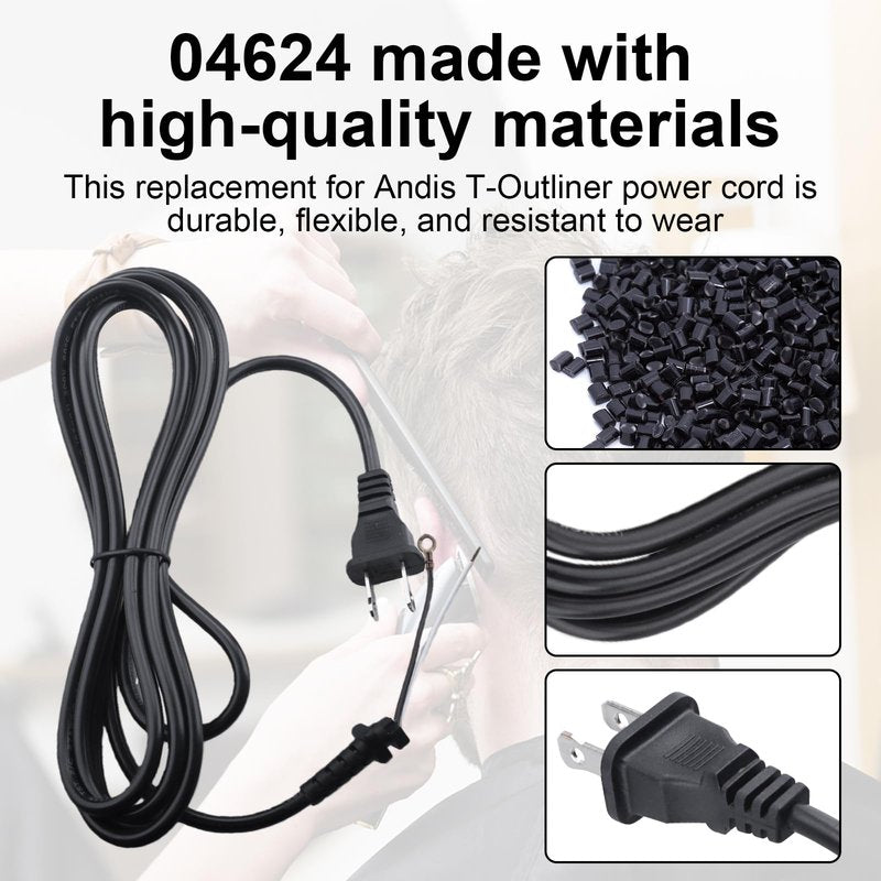 04624 Trimmer Cord for Andis Cord,Hair Clippers Cord for Andis T-Outliner Clippers Hair Trimmer,Power Line Replacement 04624,2 Wire