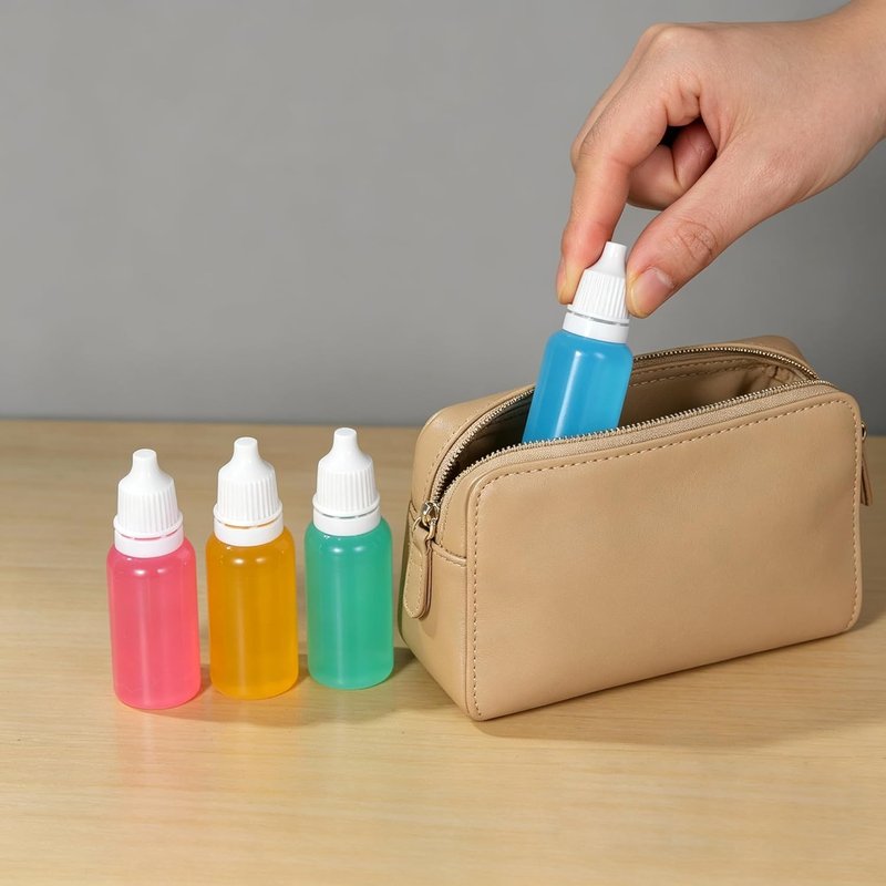 15ml Small Plastic Dropper Bottles - 6 Pcs (5 Bottles + 1 Funnel) | Squeezable Travel Containers for Eye Drops & Beauty Products