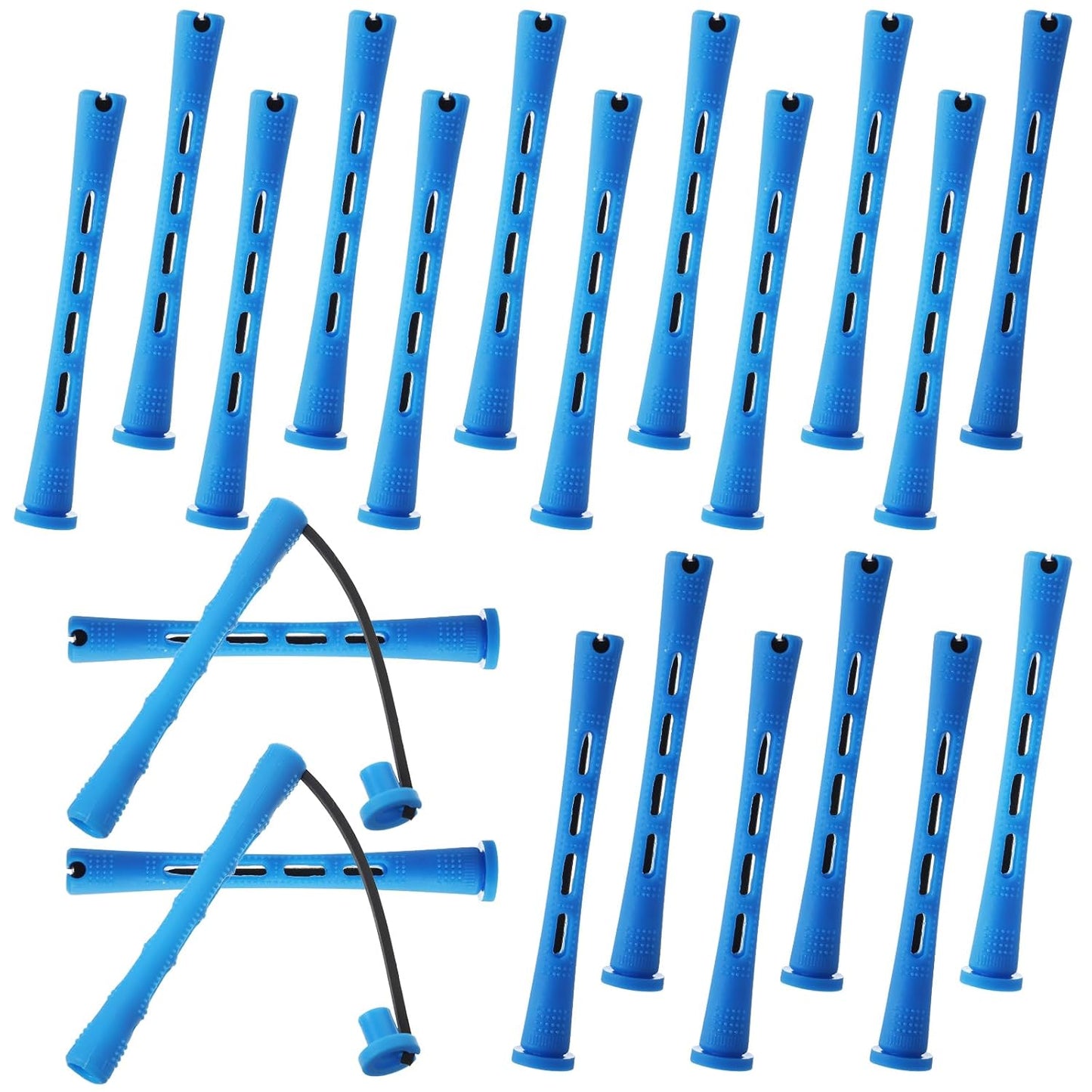 Cold Wave Perm Rods Set - 40PCS Plastic Curling Rollers for Long & Short Hair | DIY Hairdressing, Blue