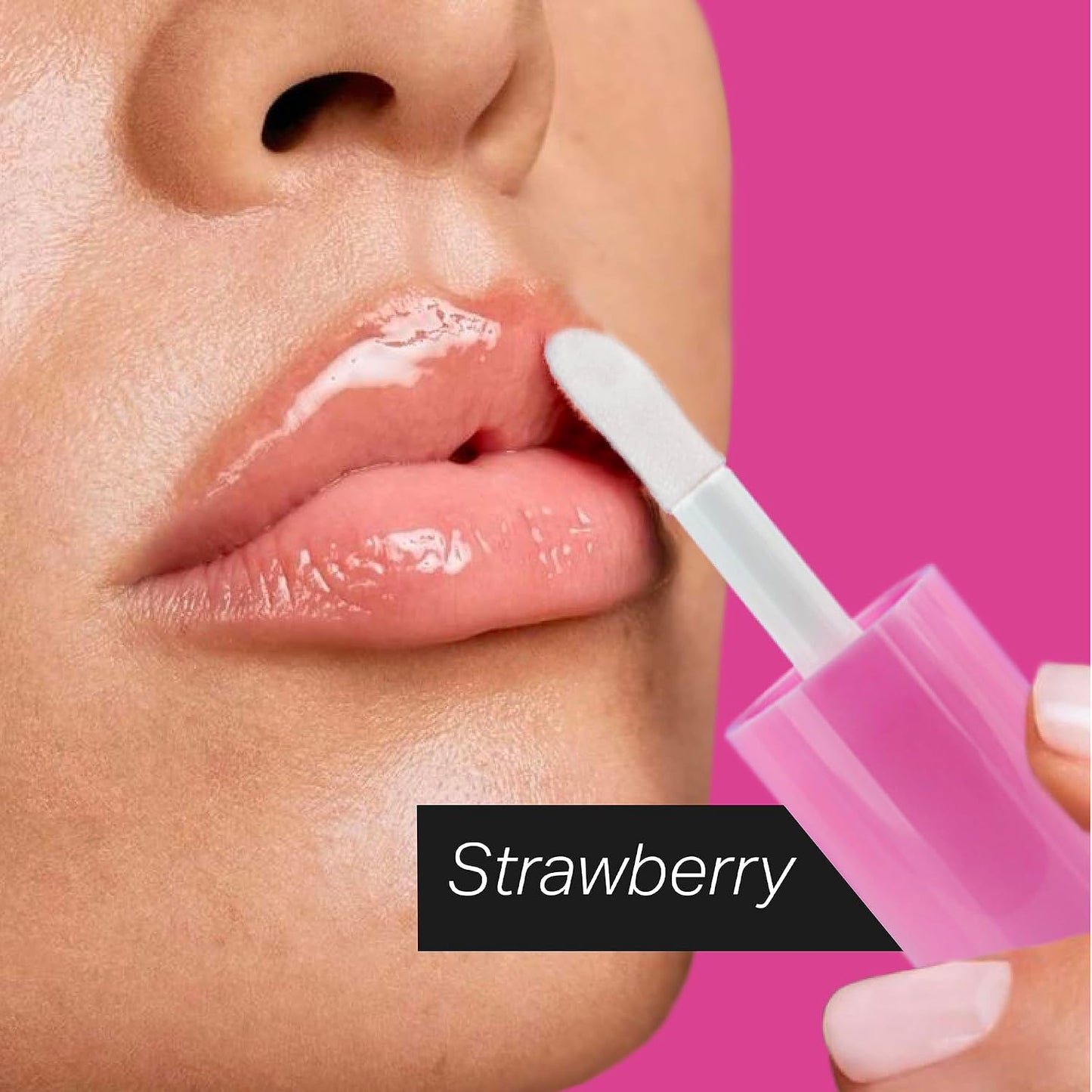 Hydrating Clear Lip Gloss - Nourishing Jojoba Oil Lip Plumper | 01 Strawberry, 0.14 Fl Oz