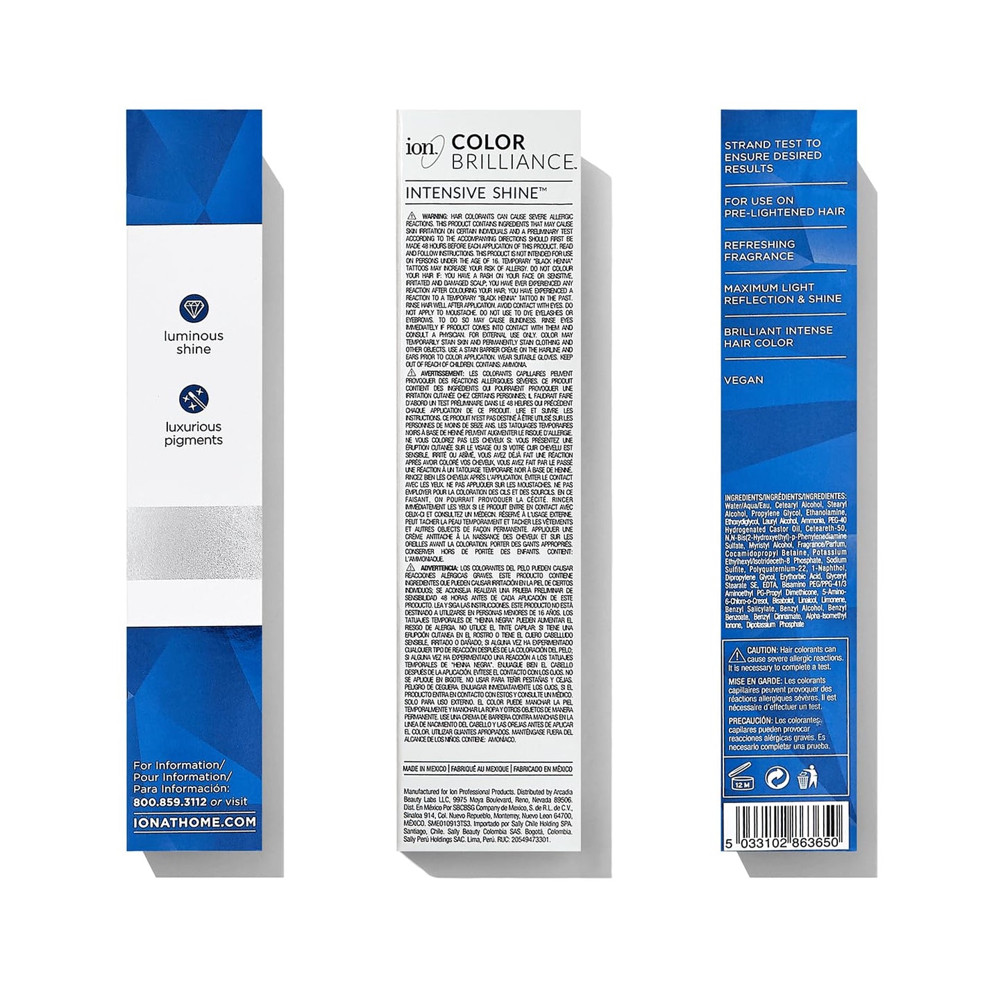 Brights Hair Color Kit - Permanent Sapphire Creme Color with Sensitive Scalp Developer & After Treatment | 2.05 oz + 8 oz + 7 fl oz