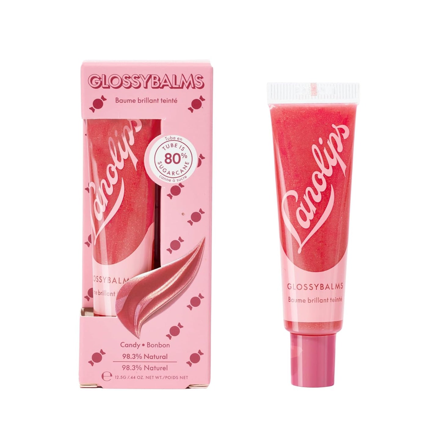 Lanolips Tinted Lip Gloss - Ultra Hydrating Natural Lanolin Balm for Dry Skin | Berry Flavor (12.5g/0.44oz)