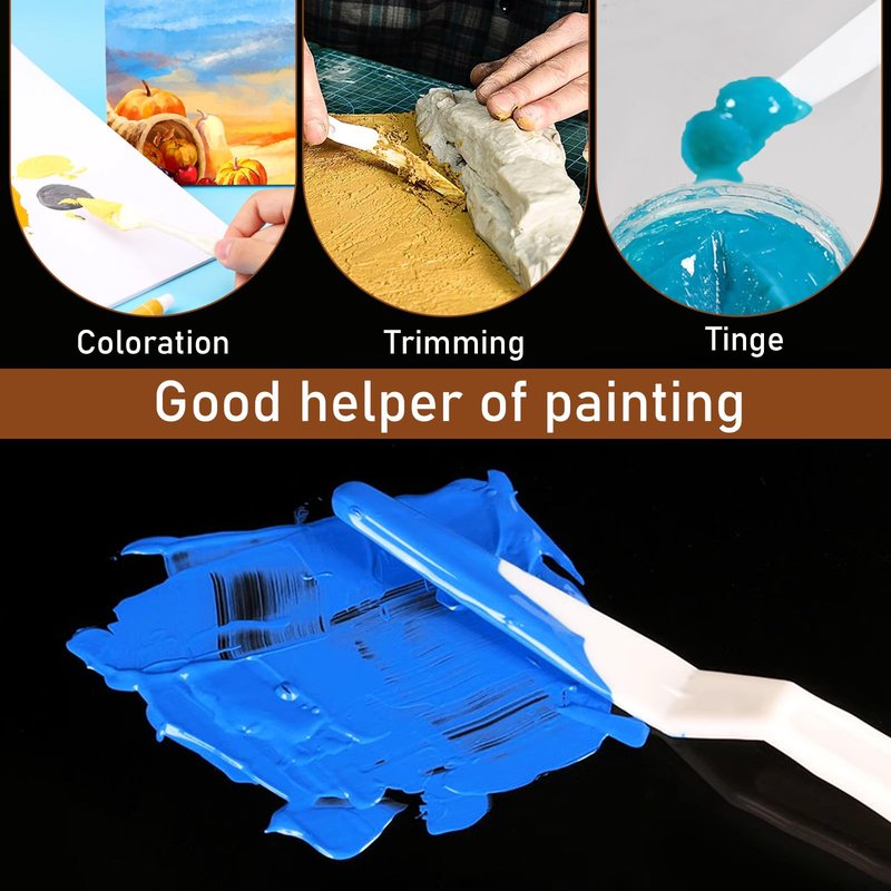 30 Pcs Paint Spatula Tools Plastic Painting Palette Knives White Art Artist Knife Tools Thin and Flexible Art Pallet Knife Palette Knife Set for Oil Acrylic Painting Color Mixing