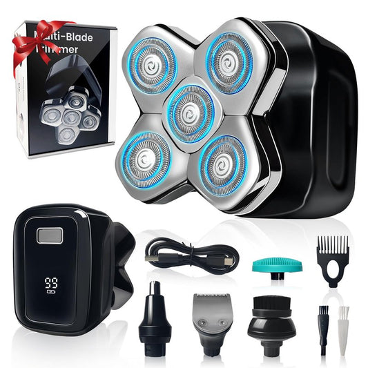 Head Shavers for Bald Men - 5-in-1 Electric Razor for Men, 5d Electric Shavers, Wet/Dry Bald Head Shavers with Led Smart Display, for Head Face Beard, IPX7 Waterproof