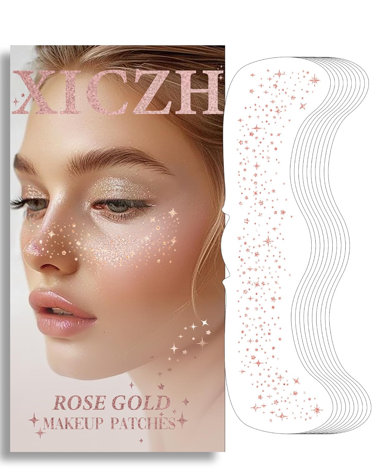 Glitter Freckles Temporary Face Tattoos - Gold Body Stickers for Festivals | 10 Pcs