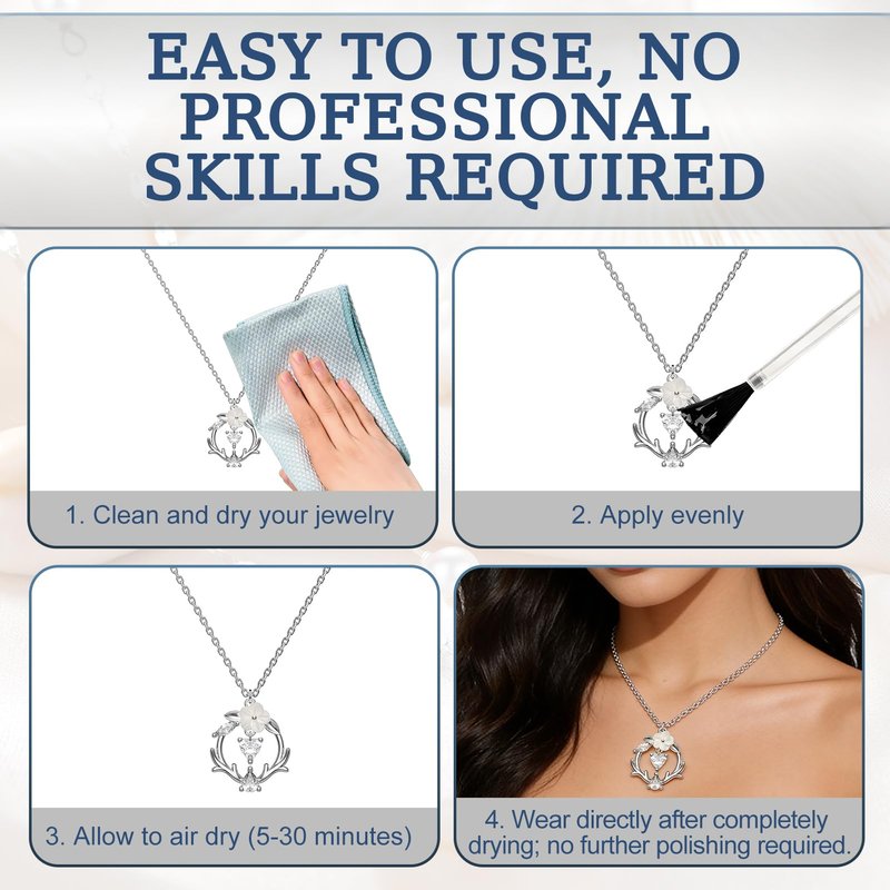 kuailaya Jewelry Sealant, Jewelry Protective Coating Forming an Efficient Isolation Barrier Invisible Protection Scratch-Resistant for Earrings Necklaces Bracelets Watches, 5ml