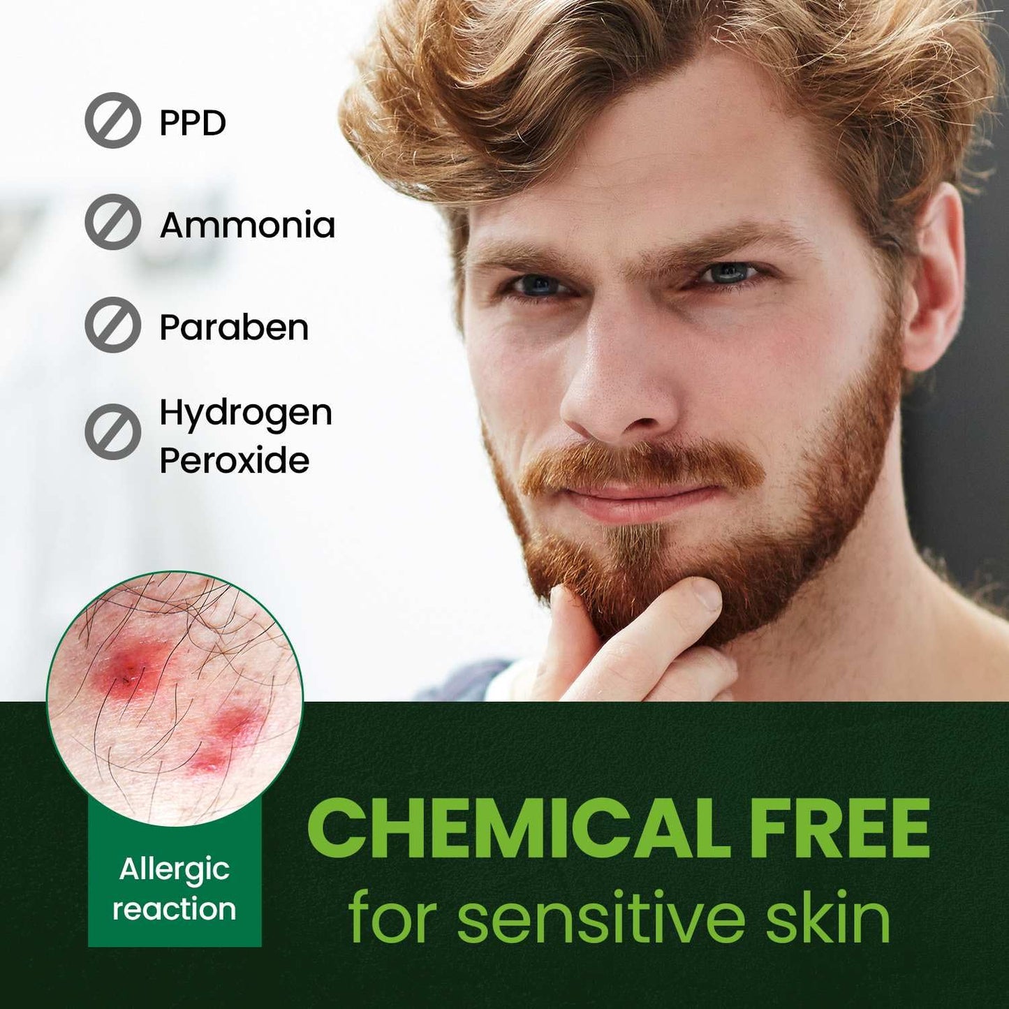 Mustache & Beard Dye for Men - Dark Brown, PPD-Free & Ammonia-Free, Vegan Formula for Sensitive Skin | 1 Pack