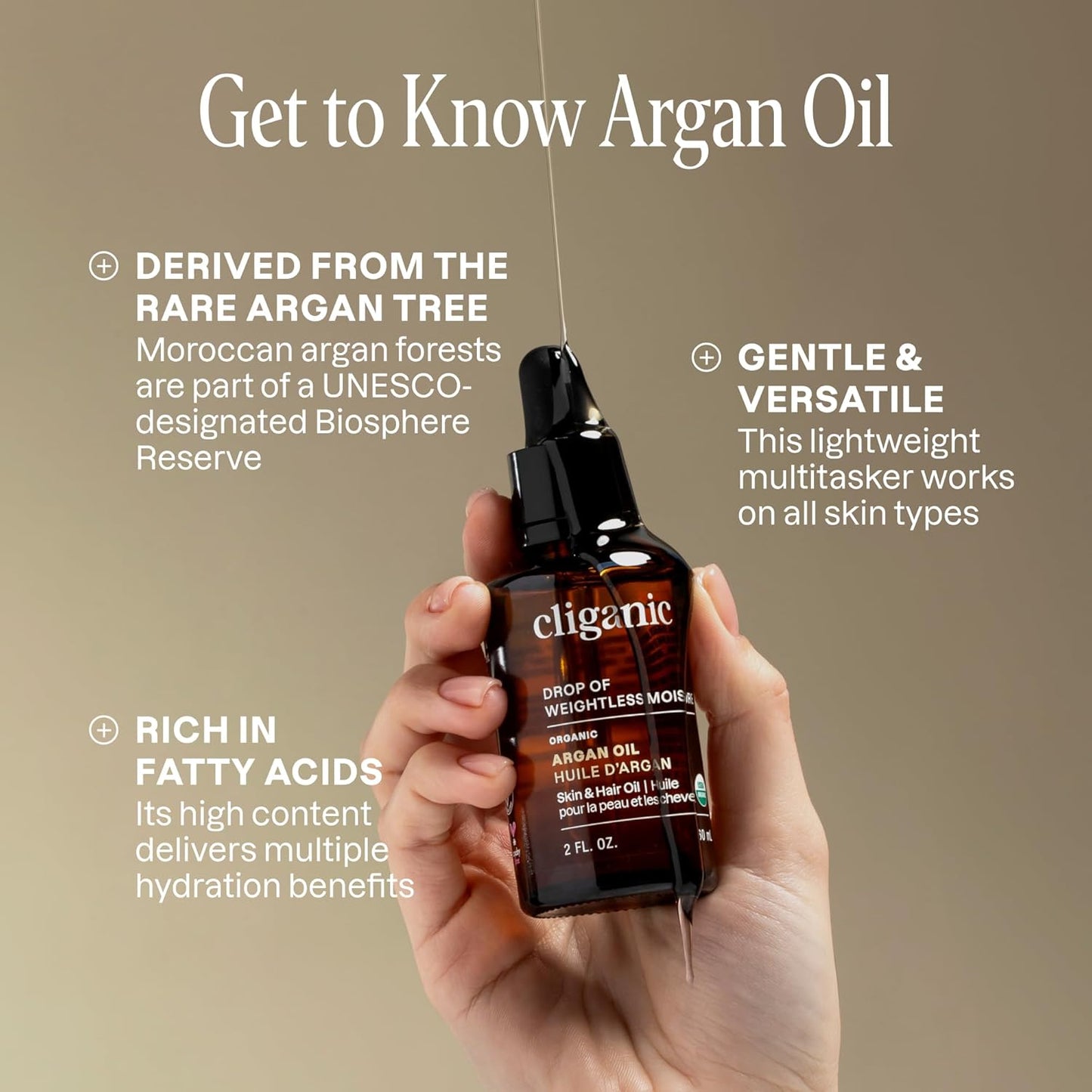 Organic Argan Oil 16oz with Pump - 100% Pure for Hair, Face & Skin | Bulk Size