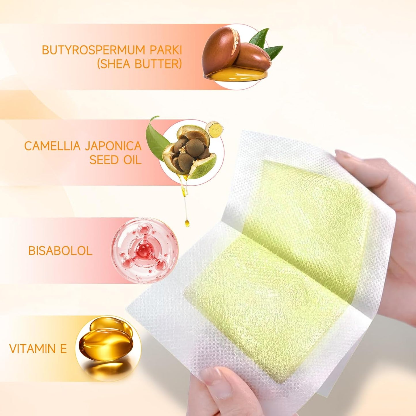 Wax Strips for Hair Removal - 100 PCS Body & Facial Waxing Kit with 5 Soothing Oil Wipes | Gentle for Sensitive Skin