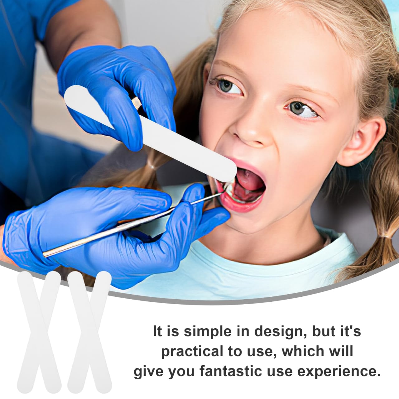 POPETPOP 25 Pack Tongue Depressors, Sturdy Plastic Tongue Scrapers for Oral Cavity Diagnostic, Reusable Flavored Depressors with Smooth Edge for Medical Laboratory Use (White)