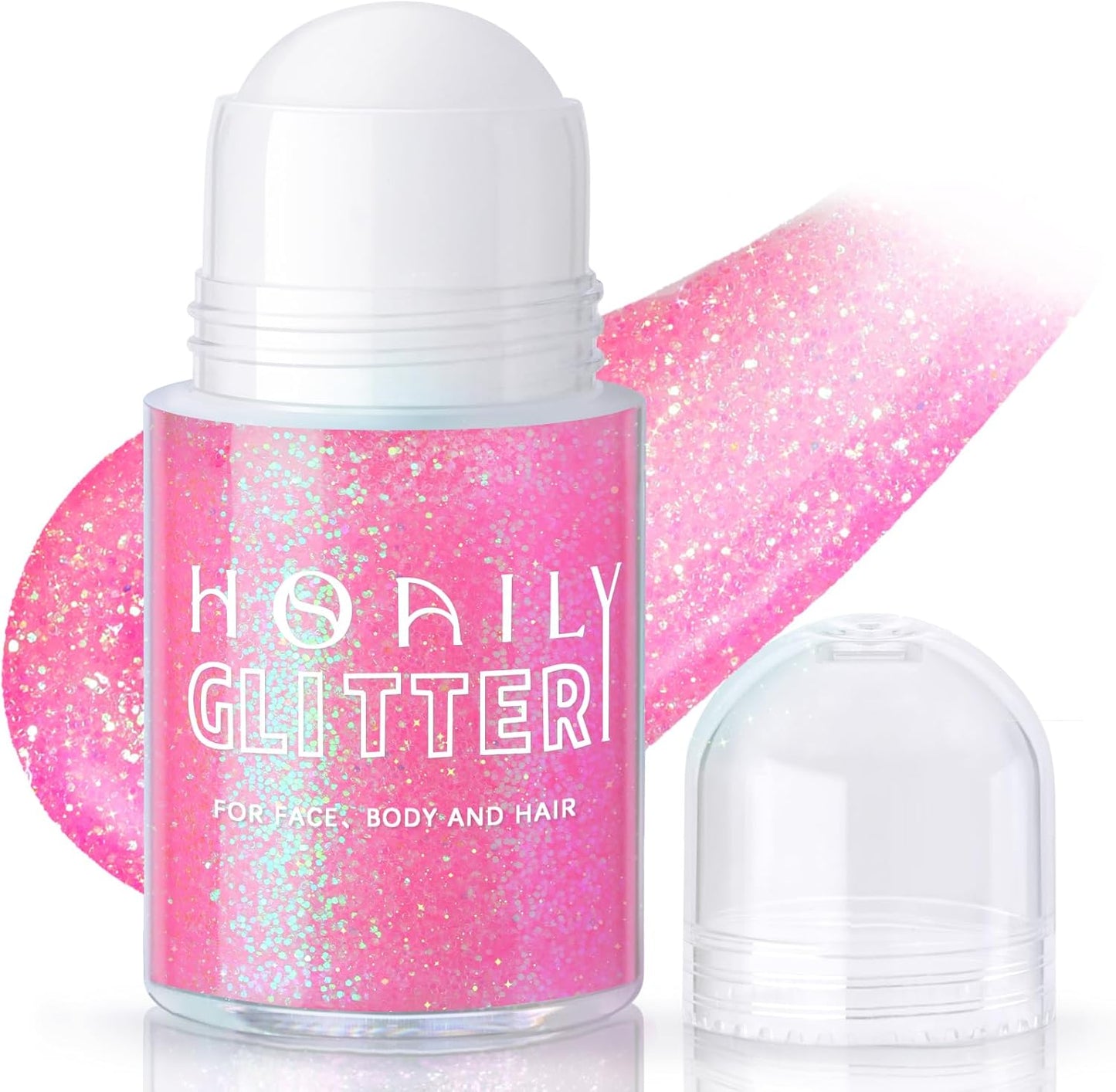 HOSAILY Holographic Body Glitter Gel - Color Changing Chameleon Effect | Sparkling Pink, Chunky Mermaid Sequins for Festivals