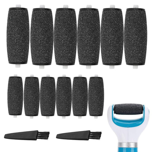 12 Extra Coarse Replacement Rollers for Amope Pedi Perfect Electric Foot File, Roller Head Refills for Amope Pedi Refills,with Diamond Crystals,Remove Callous,Dead Skin