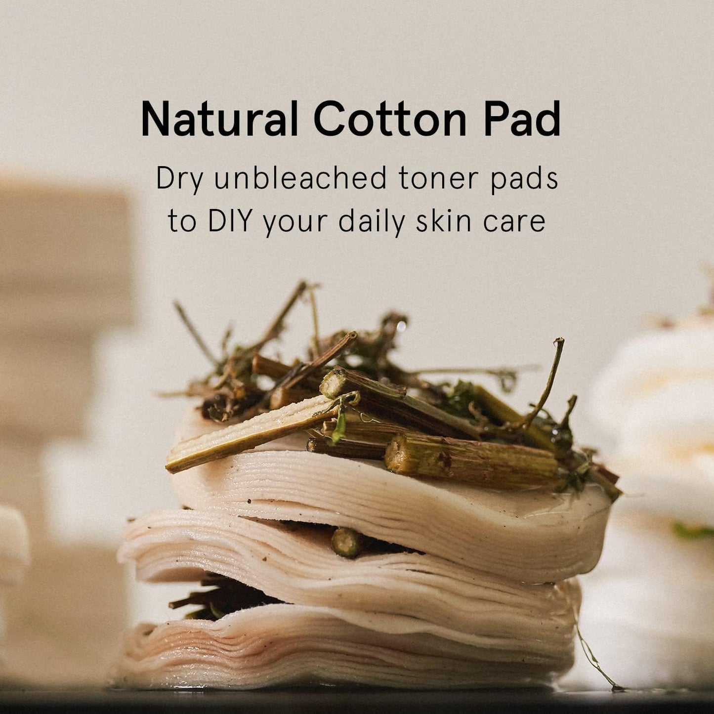 Unbleached Cotton Pads - Large Exfoliating Face Rounds for DIY Toner | Soft, Lint-Free, Double-Sided (120 Count)