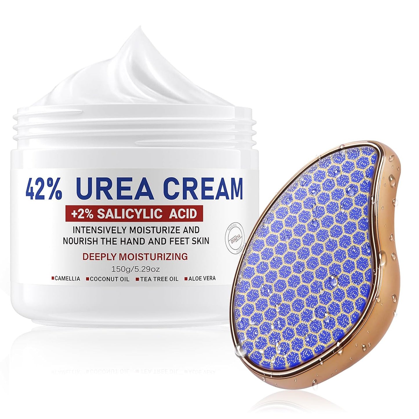 Urea Cream 60% with 2% Salicylic Acid - Maximum Strength Exfoliating Moisturizer for Dry Cracked Heels, Hands, Knees | 1.41oz
