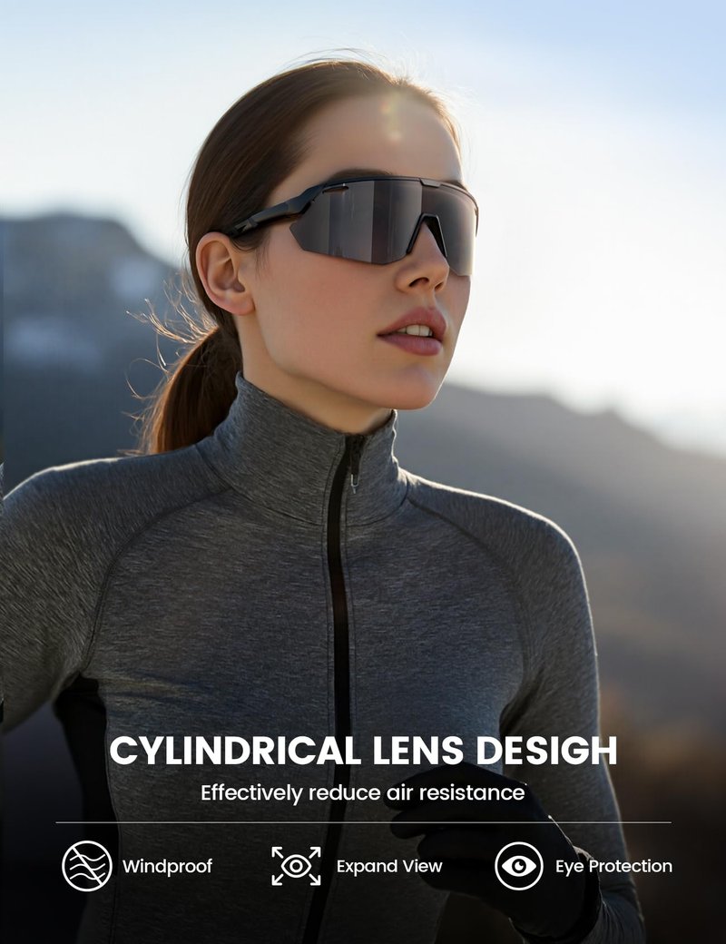 Lamicall Polarized Sports Sunglasses for Men Women, [24g Ultralight] [Adjustable Nose Pad] UV400 Protection Sun Glasses for Cycling Running Baseball Fishing Golf Beach Volleyball Driving