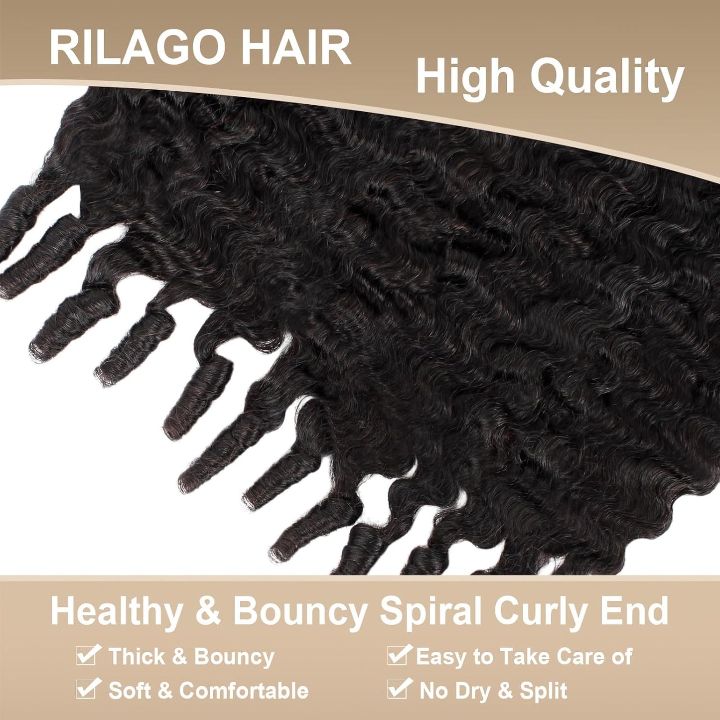 Burmese Curly Hair Bundles - 12A Water Wave 3 Bundle Set | 18-20-22 Inch Natural Black Human Hair Extensions