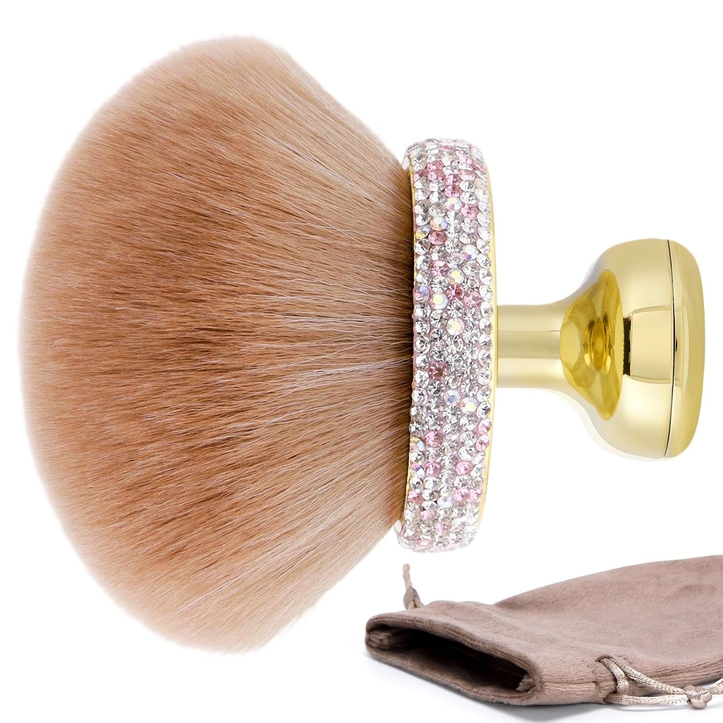 UNIMEIX 3-Inch Sunscreen Brush - Kabuki Applicator for Face & Body Makeup | Violet Drawstring Bag Included