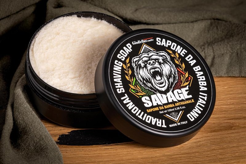The Goodfellas' Smile, SAVAGE (Bergamot & Lemon), Luxury Italian Shaving Soap, Formulated for Use with A Shaving Brush, Made in Italy