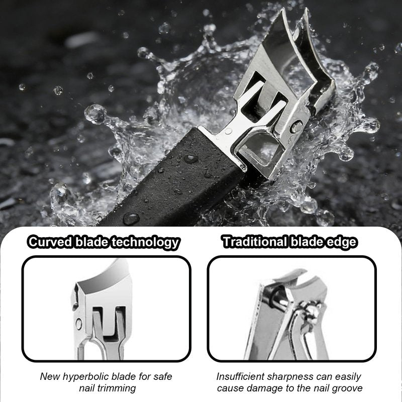 Wide Jaw Opening Anti-Splash Slanted Nail Clipper, 2026 New Curved Toenail Clippers for Thick Toenails,Slanted Nail Clippers Curved Toenail Clippers for Ingrown Nails and Thick Toenails (Orange)