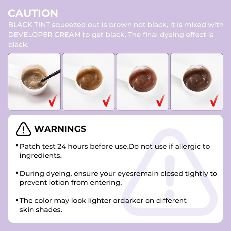 Lash & Brow Color Kit - Natural Black Temporary Eyelash & Eyebrow Dye | Lasts Up to 4 Weeks