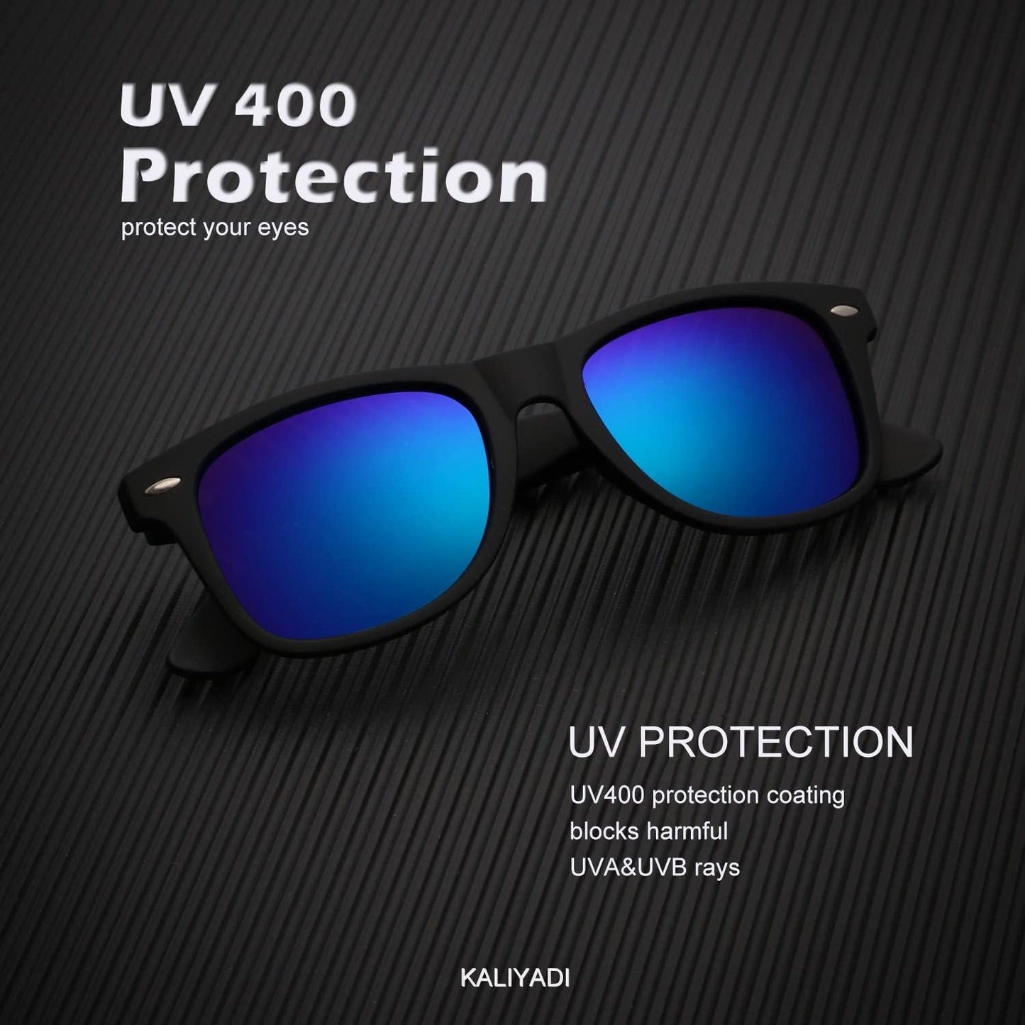 KALIYADI Polarized Sunglasses - Matte Finish, UV Blocking, Color Mirror Lenses | 3-Pack for Men & Women