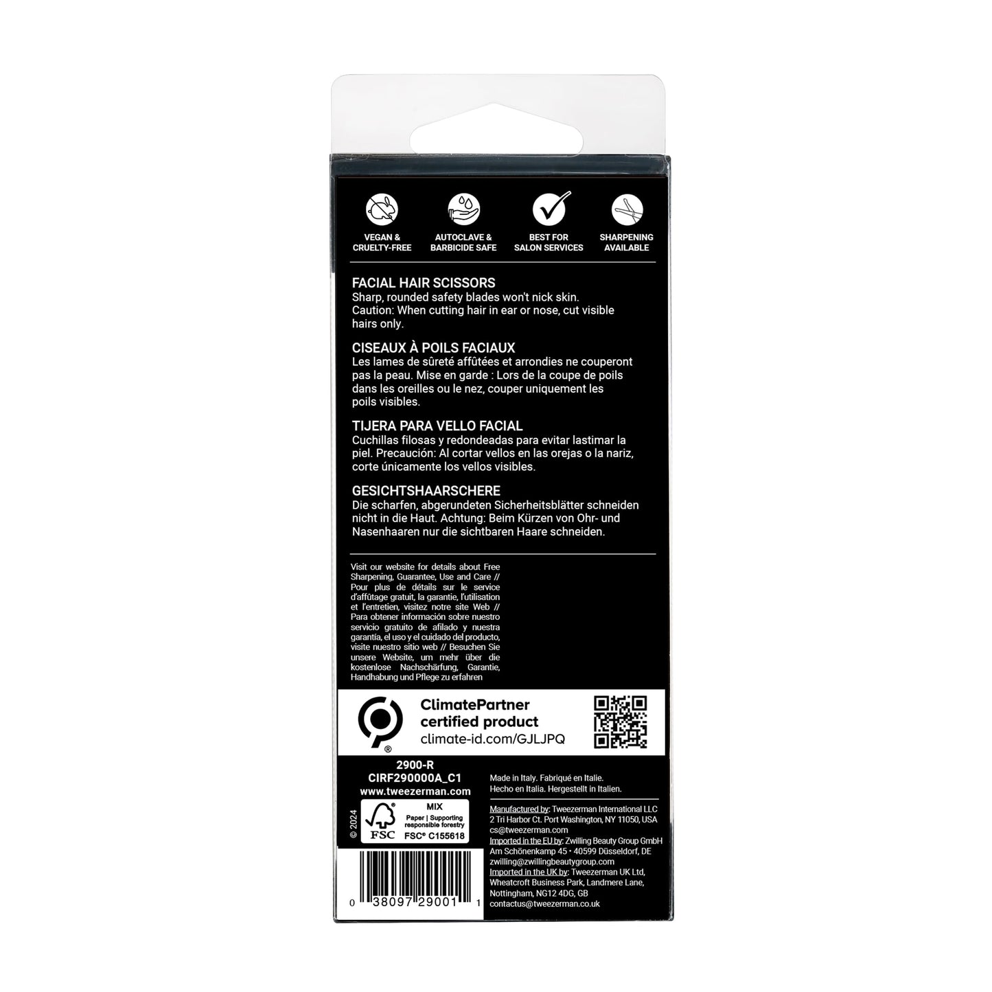 Tweezerman Stainless Steel Facial Hair Scissors