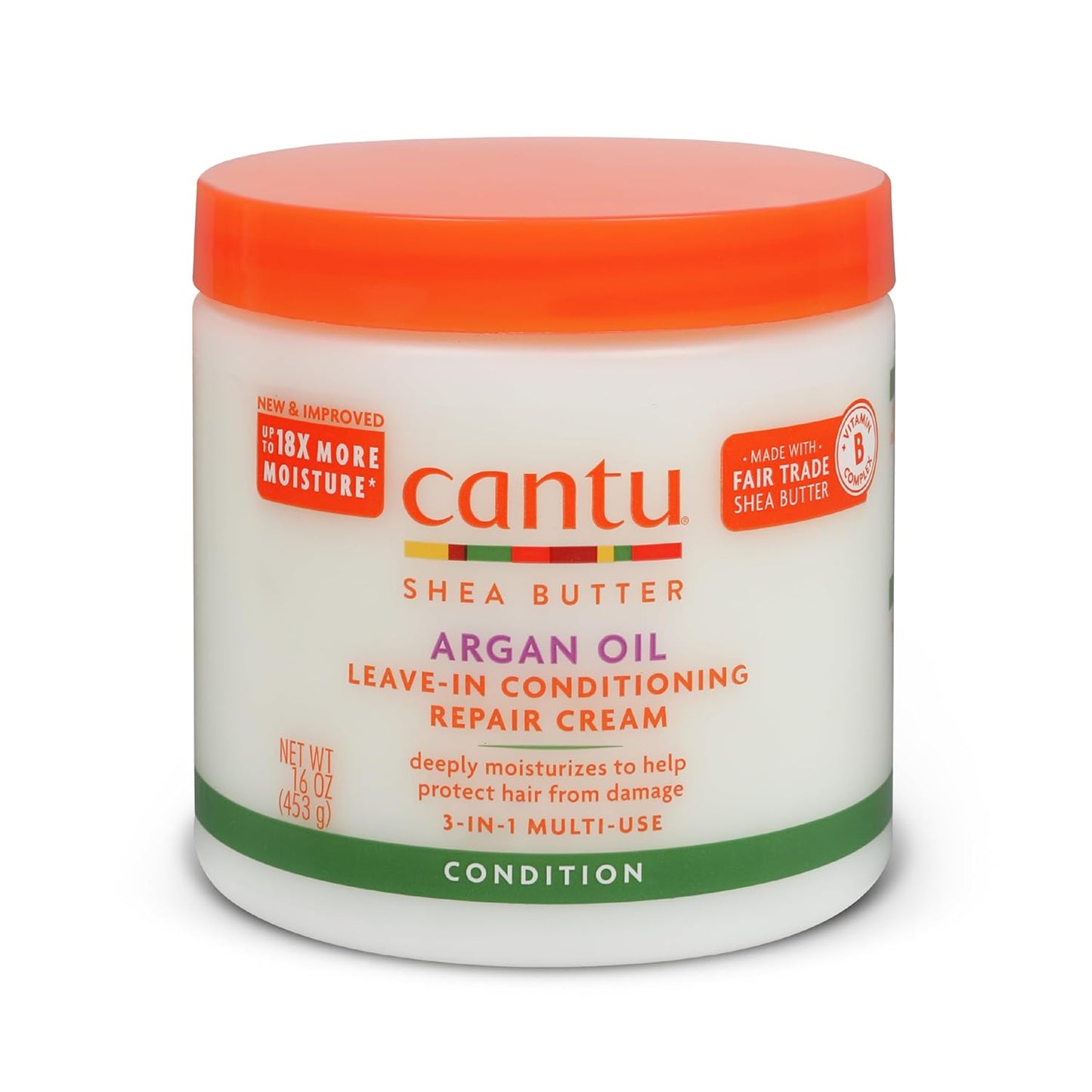 Cantu Argan Oil Leave-In Conditioning Repair Cream - 16 Ounce | Moisturizing Hair Treatment