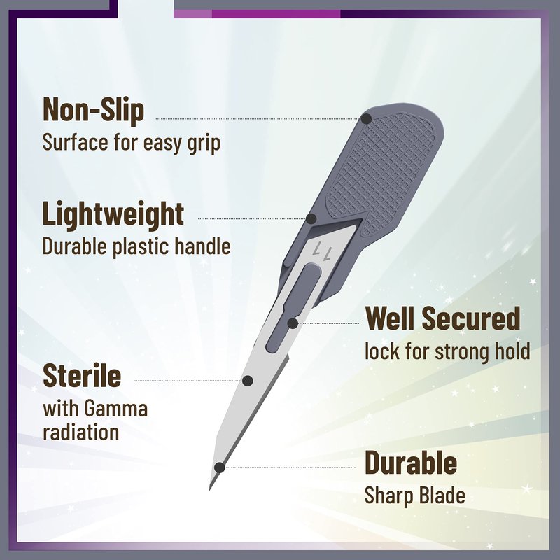 Mymed Mini #11 Dermaplane Razor for Women Face, Manual Shaving Razor, Pack of 25