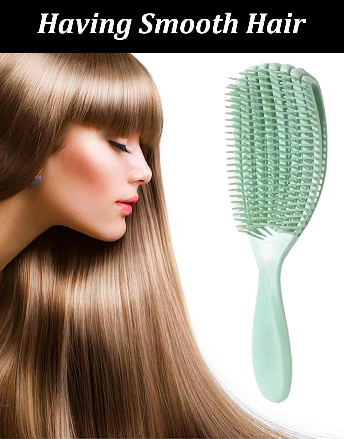 Professional Curved Vent Brush, Wet and Dry Use Curling Comb, Detangling and Massaging Hair Brush (Pink)