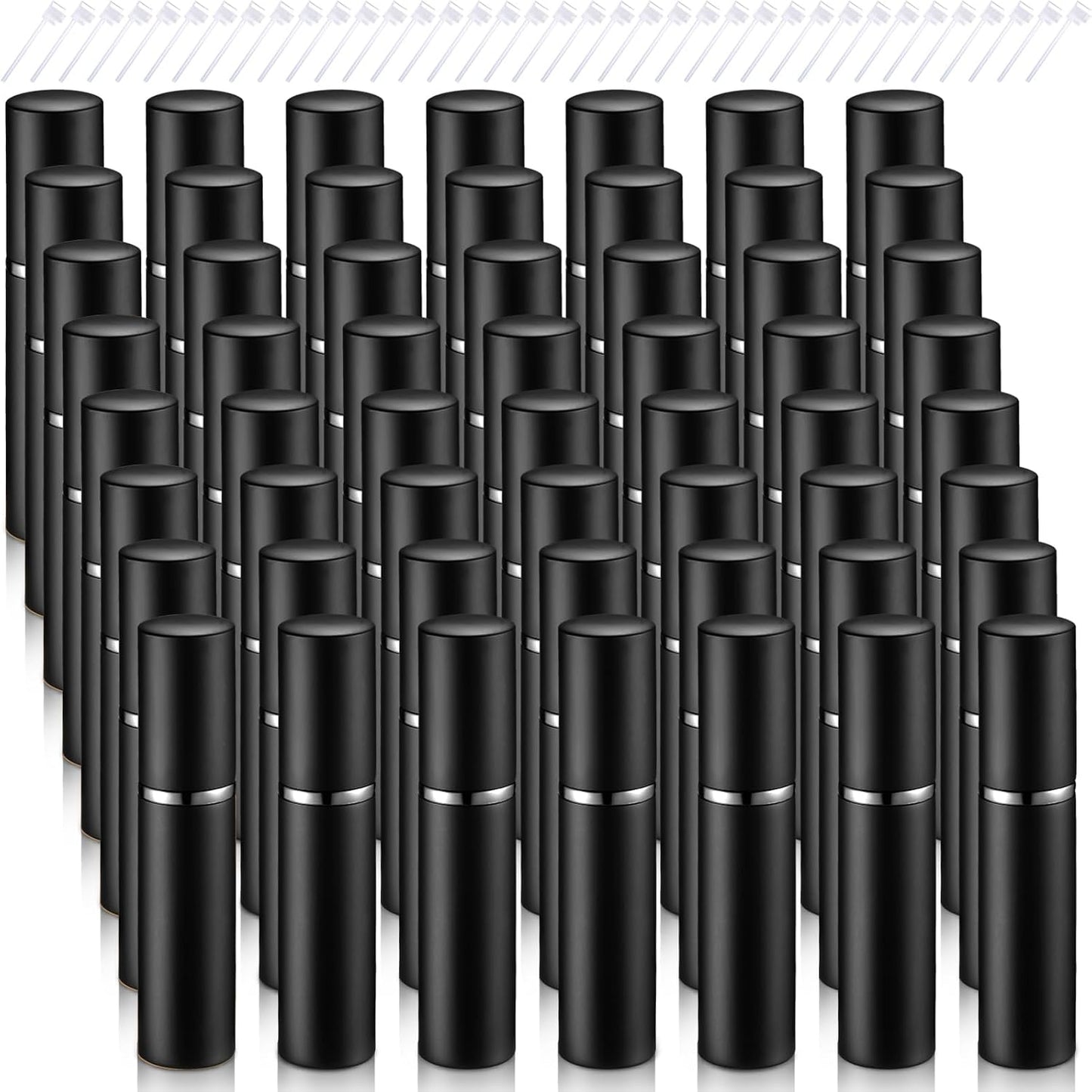 Zonon Mini Refillable Perfume Atomizer - 56 Pieces Portable Spray Bottle Set | Rainbow Color, 5 ml
