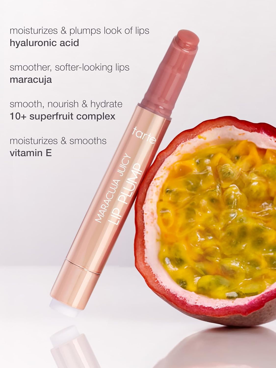 Tarte Maracuja Juicy Lip Plump - Hydrating Lip Plumper Gloss Balm with Hyaluronic Acid | Vegan & Cruelty-Free