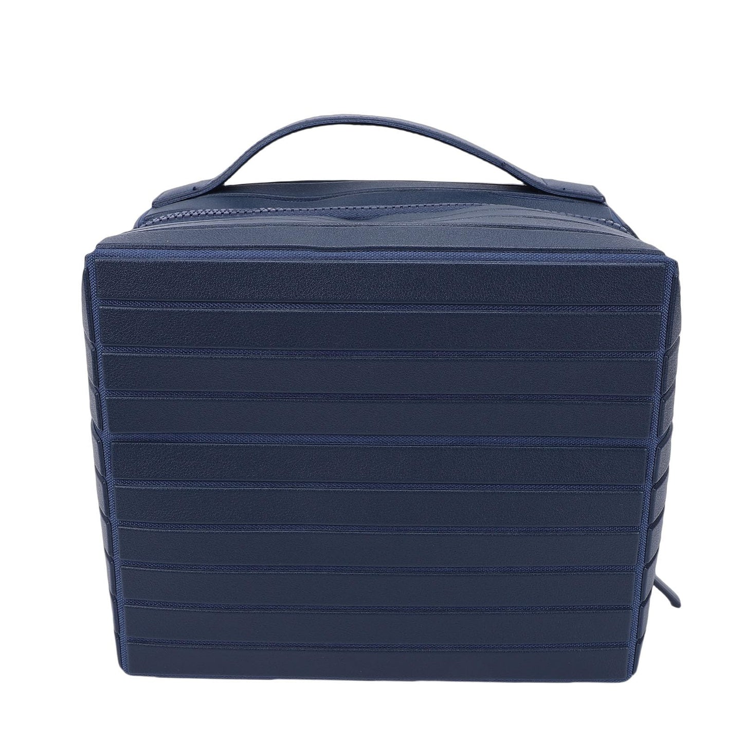 Yechiry Foldable Makeup Bag, Water Proof Makeup Organizer, Large Capacity Travel Size Toiletries with Zip Closure Instantly Lays Flat Cosmetic Case for Women Toiletries Organizer (Navy Blue)