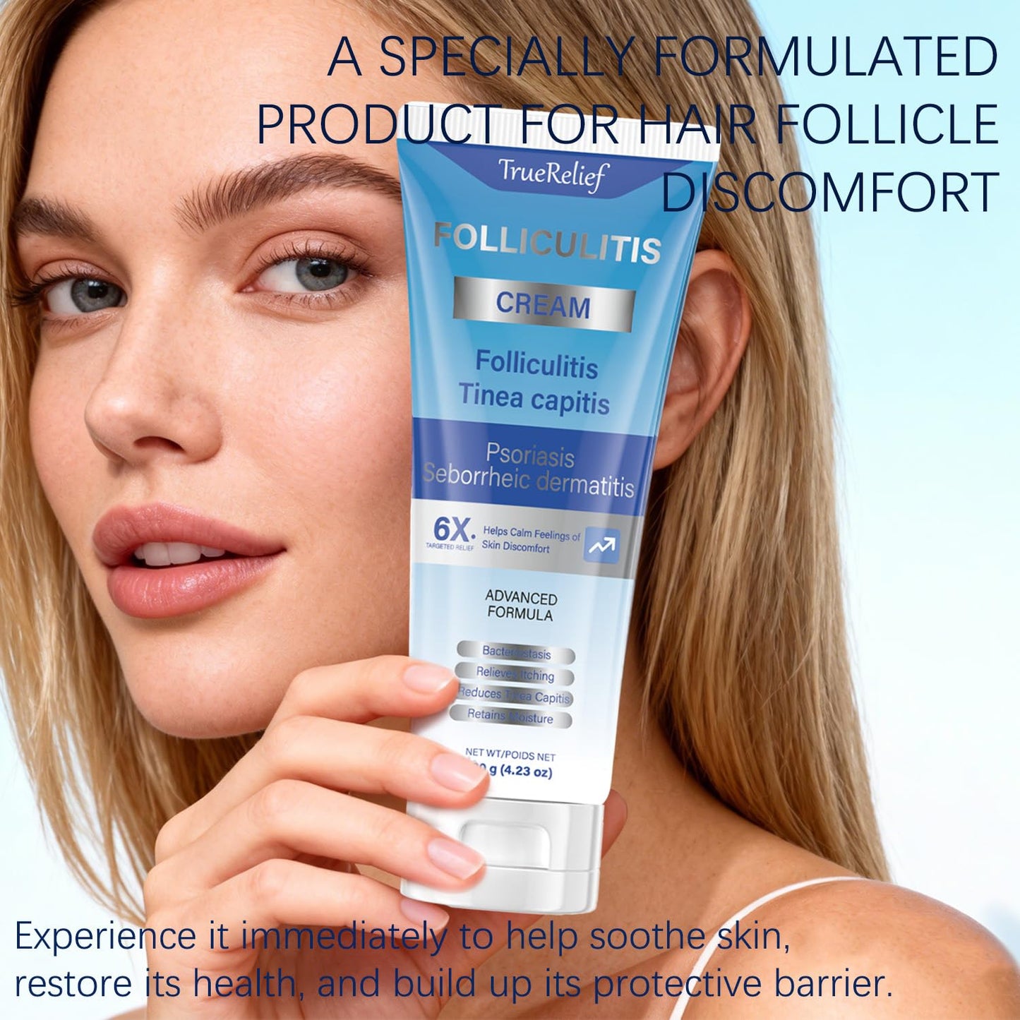 Folliculitis Cream - Soothes & Clears Bumps on Scalp, Face, Body | Ingrown Hairs & Razor Bumps Relief | 120g
