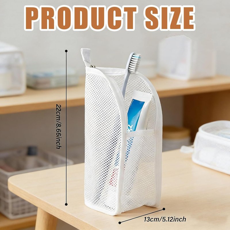 Travel Toiletry Bag - Portable Hanging Organizer with Large Capacity & Waterproof Design | White