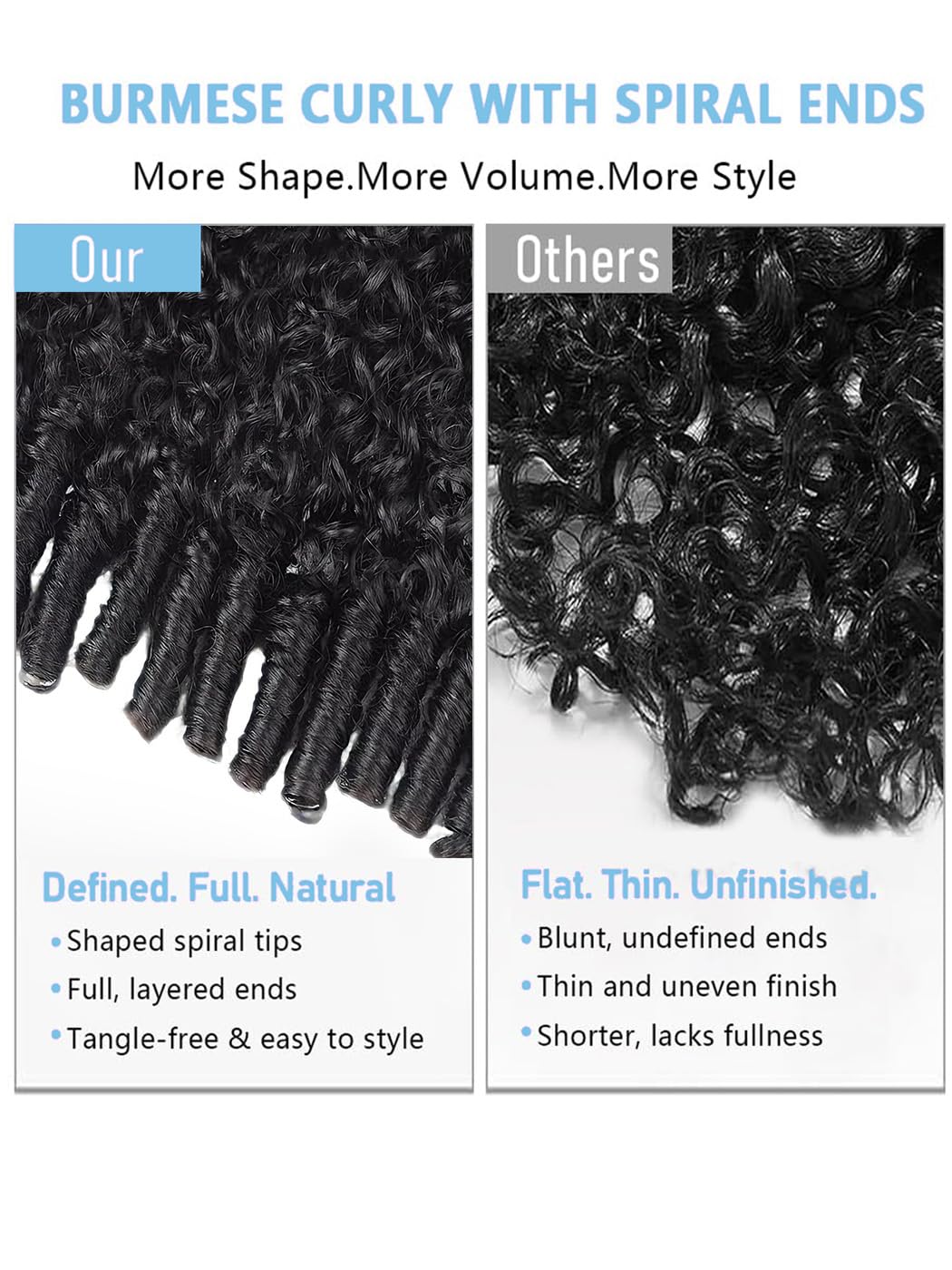 Burmese Curly Half Wig - 28 Inch Human Hair Wig for Black Women | Glueless, Natural Black, Beginner Friendly
