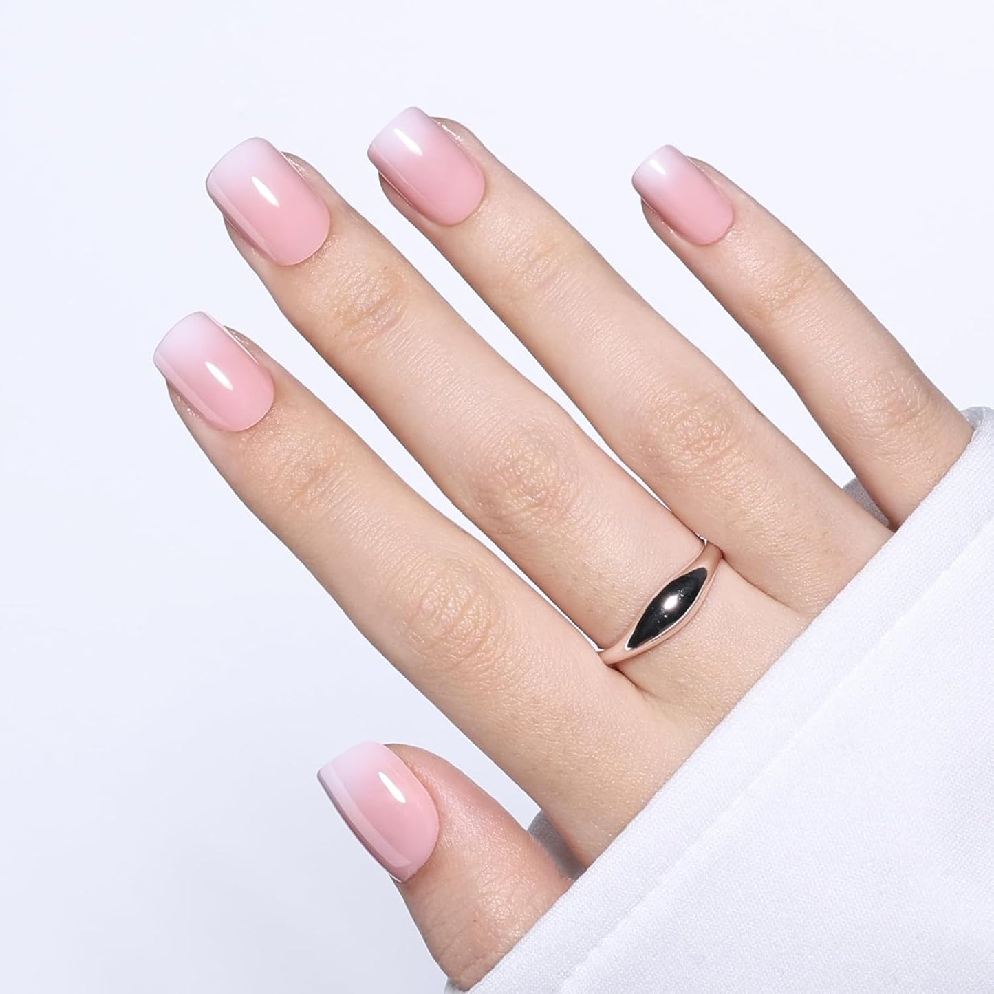 Cat Eye Press On Nails - Short Almond Fake Nails with Nail Glue | Reusable Brown Red 32-Piece Kit in 16 Sizes for Women & Girls