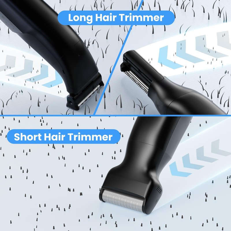 Body Hair Trimmer for Men 3-in-1 Groin, Pubic & Ball Trimmer with Skin Safe No-Nick Blades, IPX6 Waterproof Wet/Dry Electric Shaver for Chest, Underarms, Legs, USB-C Rechargeable Grooming Kit