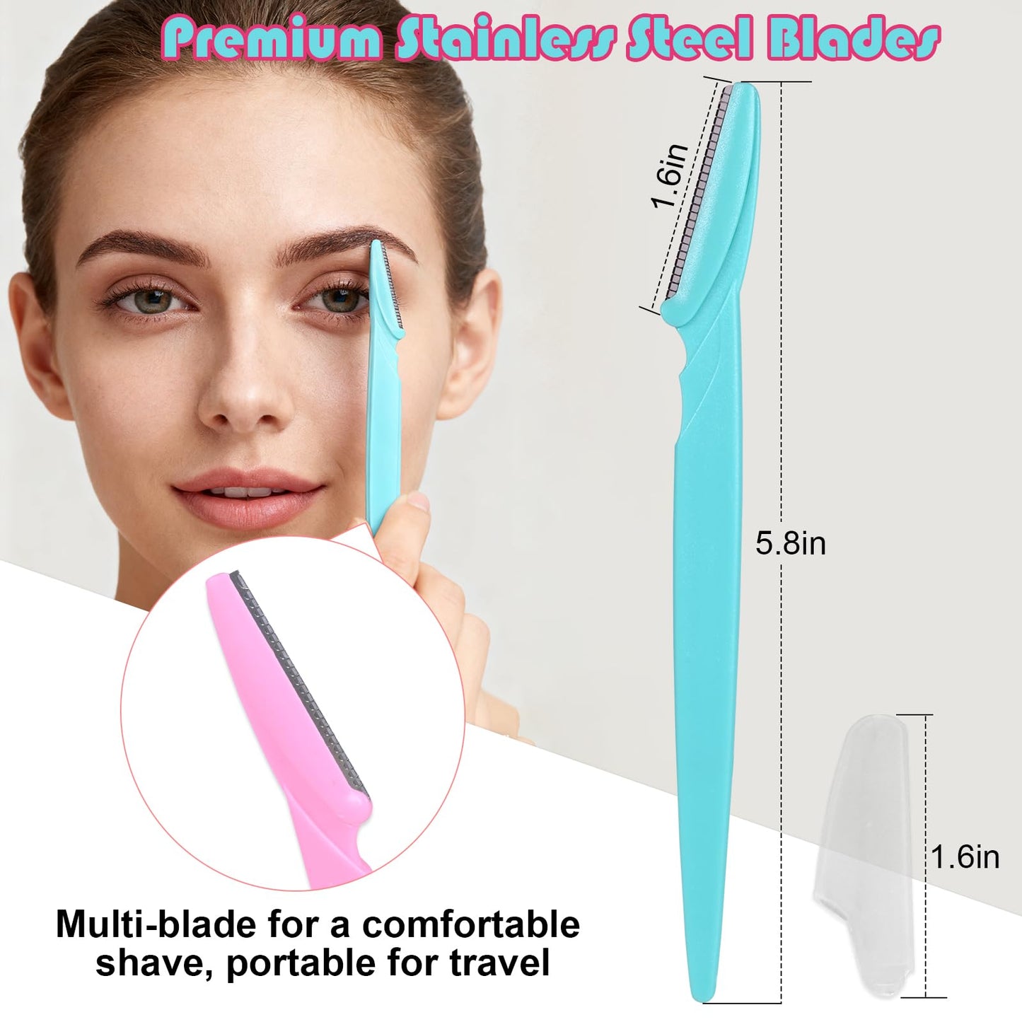 KXICYUR 15-Piece Value Pack Men's and Women's Beauty Tool Set: Men's Disposable Razors + Women's Disposable Eyebrow Razors, Non-Slip Grip + Travel-Friendly