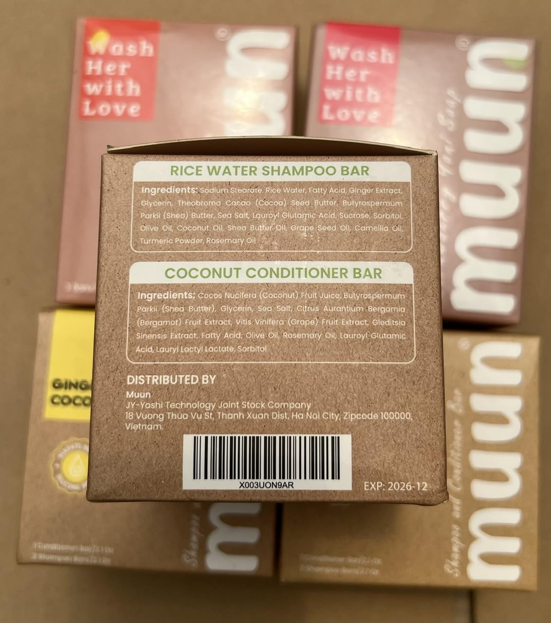 Muun Rice Water Shampoo & Conditioner Bar Pack | Hair Growth, Thickening & Volumizing | pH Balanced, Sulfate & Silicone Free