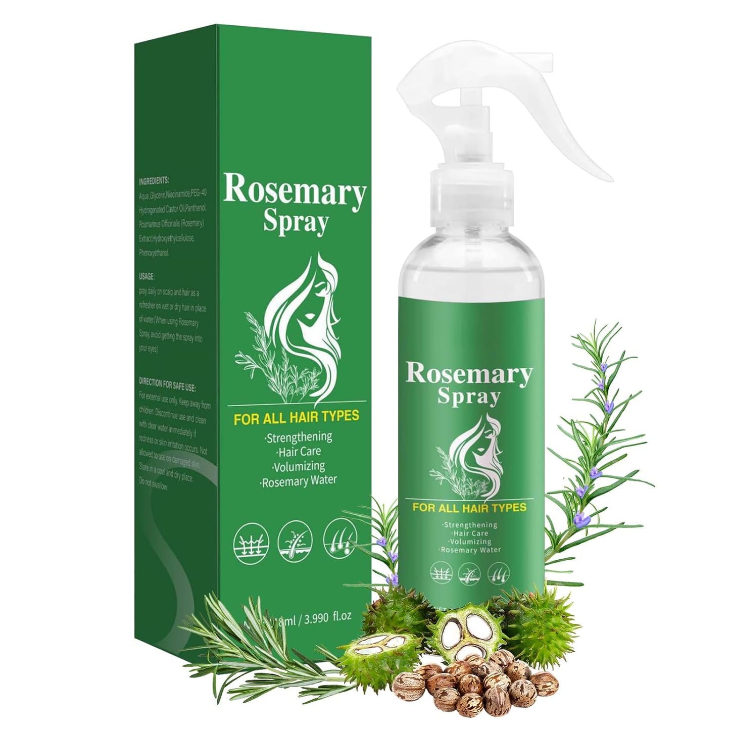 Raw Batana Oil Leave-In Conditioner Spray - Hair Growth & Nourishment | Rosemary, 3.38 fl oz