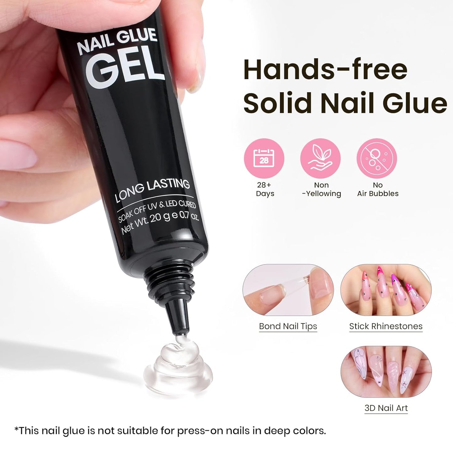 Apex Nail Tips Kit - Long Stiletto 224PCS | No Builder Gel Needed, Mini UV Lamp Included