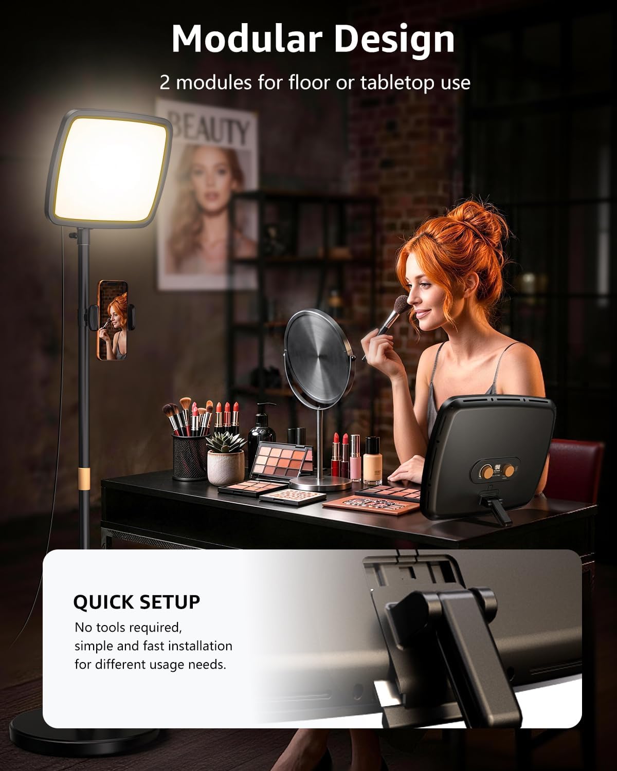 14-Inch Dimmable Ring Light with 75-Inch Stand | Soft Light for Streaming, Makeup, and Zoom
