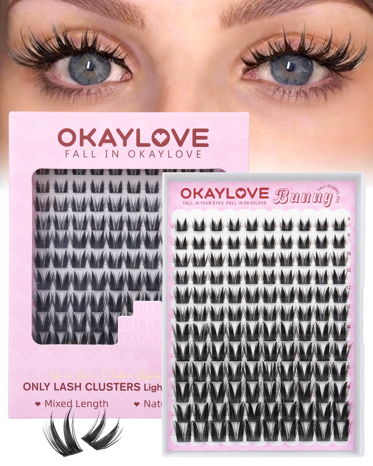 OKAYLOVE Bunny Lash Clusters Eyelashes Clusters